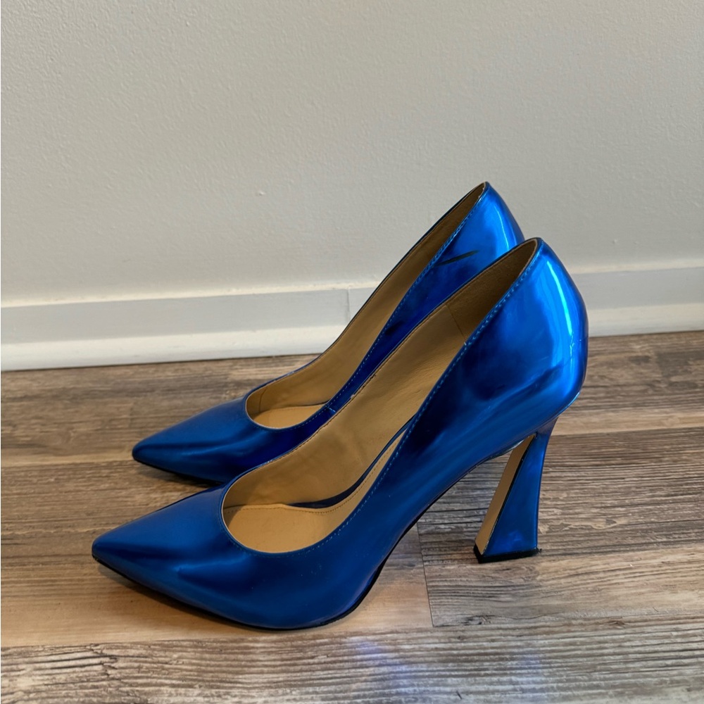 Nine West Blue Patent Leather Heels
